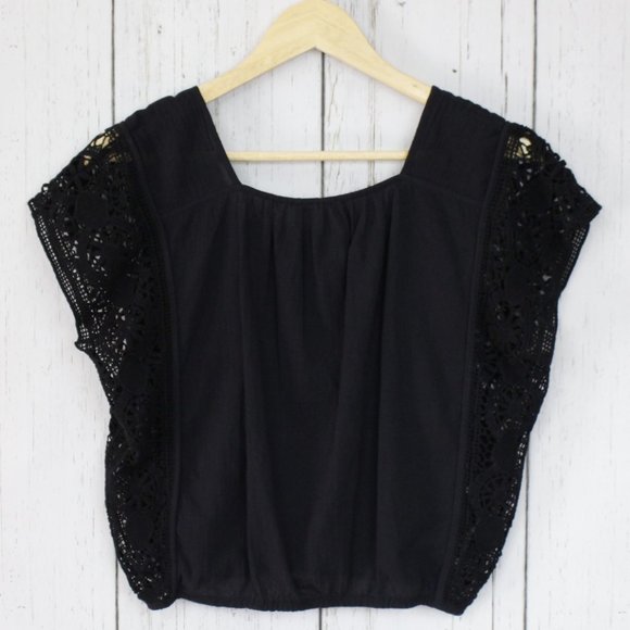 Free People Lace Front Bubble Crop Top - Picture 8 of 11